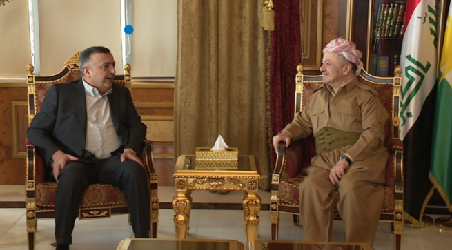  سەرۆك بارزانی لەگەڵ سەرۆكی ئیئتیلافی هێزە عێراقییەكان کۆبوویەوە 